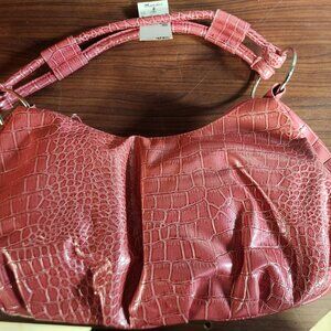 Pink Faux alligator purse NWT